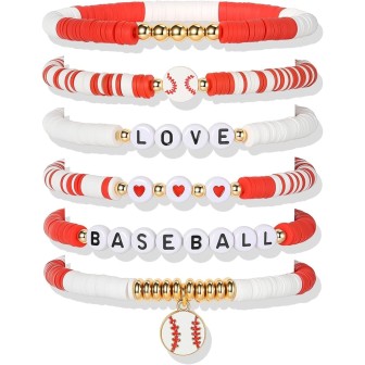 2026 World Cup Football Bracelet Set – Soccer Charm Beaded Stack Bracelets for Fans 2