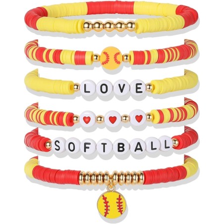 2026 World Cup Football Bracelet Set – Soccer Charm Beaded Stack Bracelets for Fans