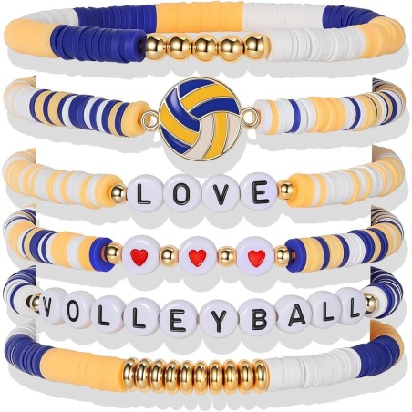 2026 World Cup Football Bracelet Set – Soccer Charm Beaded Stack Bracelets for Fans