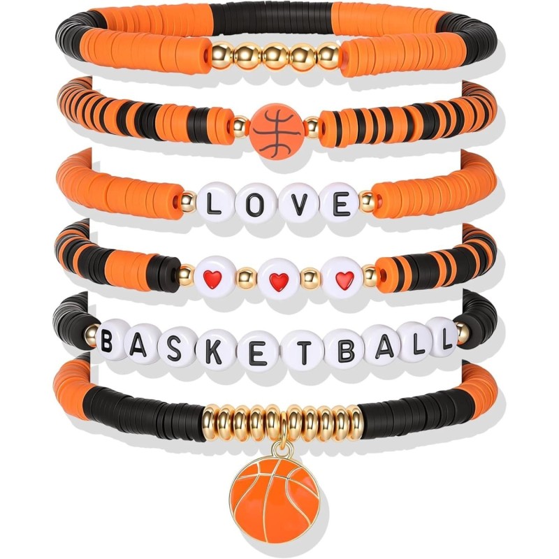 2026 World Cup Football Bracelet Set – Soccer Charm Beaded Stack Bracelets for Fans