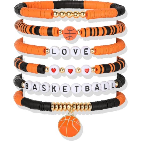 2026 World Cup Football Bracelet Set – Soccer Charm Beaded Stack Bracelets for Fans