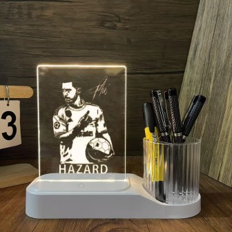 USB Rechargeable Dry Erase LED Message Board Lamp with Pen Holder