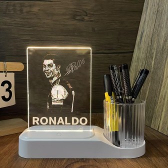 USB Rechargeable Dry Erase LED Message Board Lamp with Pen Holder 2
