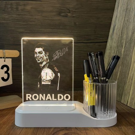 USB Rechargeable Dry Erase LED Message Board Lamp with Pen Holder