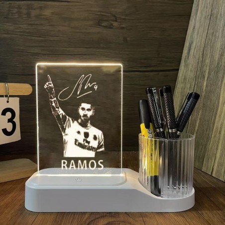 USB Rechargeable Dry Erase LED Message Board Lamp with Pen Holder