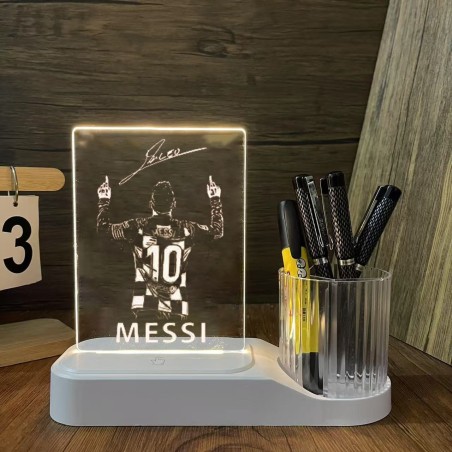 USB Rechargeable Dry Erase LED Message Board Lamp with Pen Holder