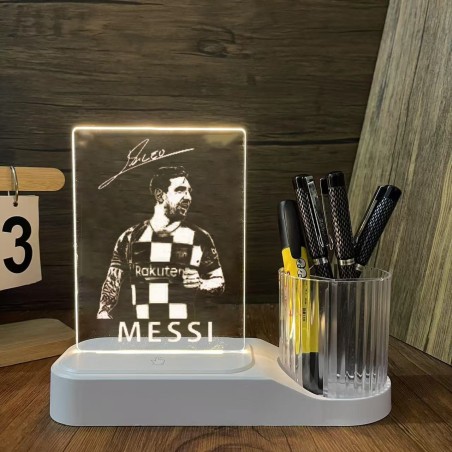 USB Rechargeable Dry Erase LED Message Board Lamp with Pen Holder