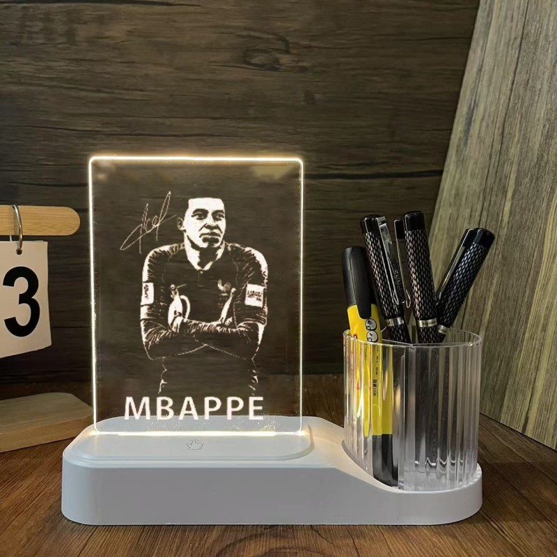 USB Rechargeable Dry Erase LED Message Board Lamp with Pen Holder