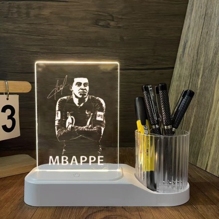 USB Rechargeable Dry Erase LED Message Board Lamp with Pen Holder