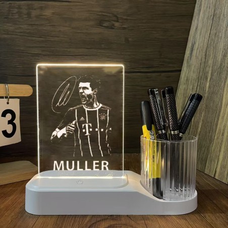 USB Rechargeable Dry Erase LED Message Board Lamp with Pen Holder