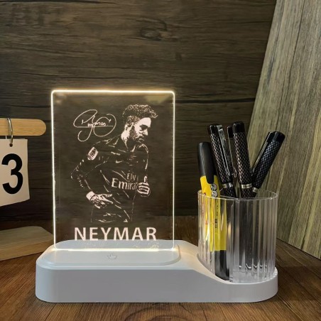 USB Rechargeable Dry Erase LED Message Board Lamp with Pen Holder