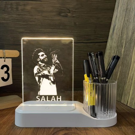 USB Rechargeable Dry Erase LED Message Board Lamp with Pen Holder