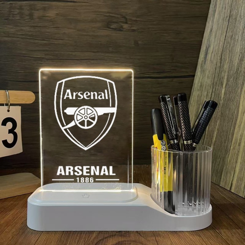 USB Rechargeable Dry Erase LED Message Board Lamp with Pen Holder