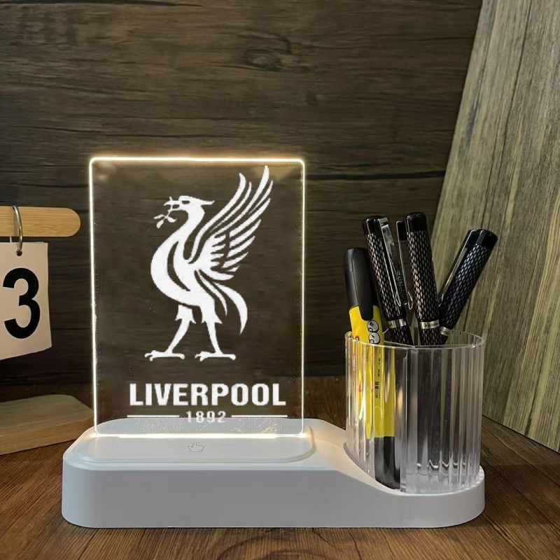 USB Rechargeable Dry Erase LED Message Board Lamp with Pen Holder