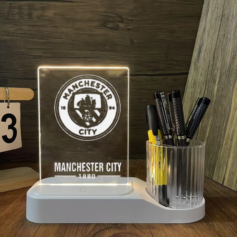 USB Rechargeable Dry Erase LED Message Board Lamp with Pen Holder