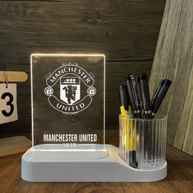 USB Rechargeable Dry Erase LED Message Board Lamp with Pen Holder