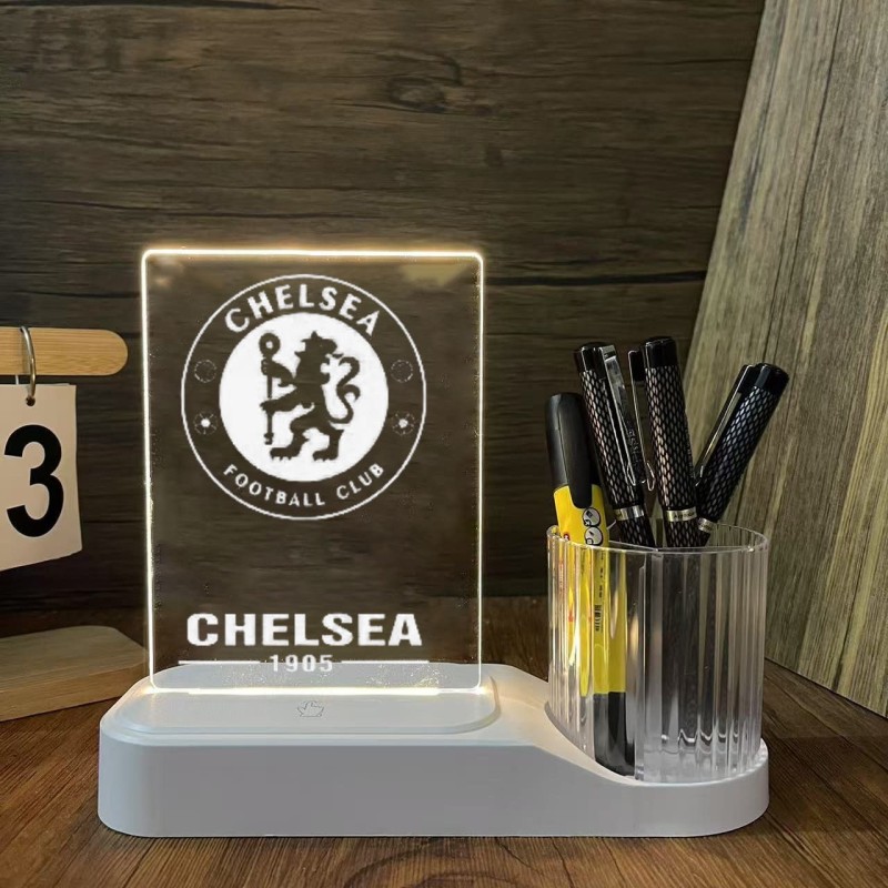 USB Rechargeable Dry Erase LED Message Board Lamp with Pen Holder